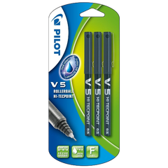 Pilot V5 Liquid Ink Rollerball Tip Pack of 3 Black